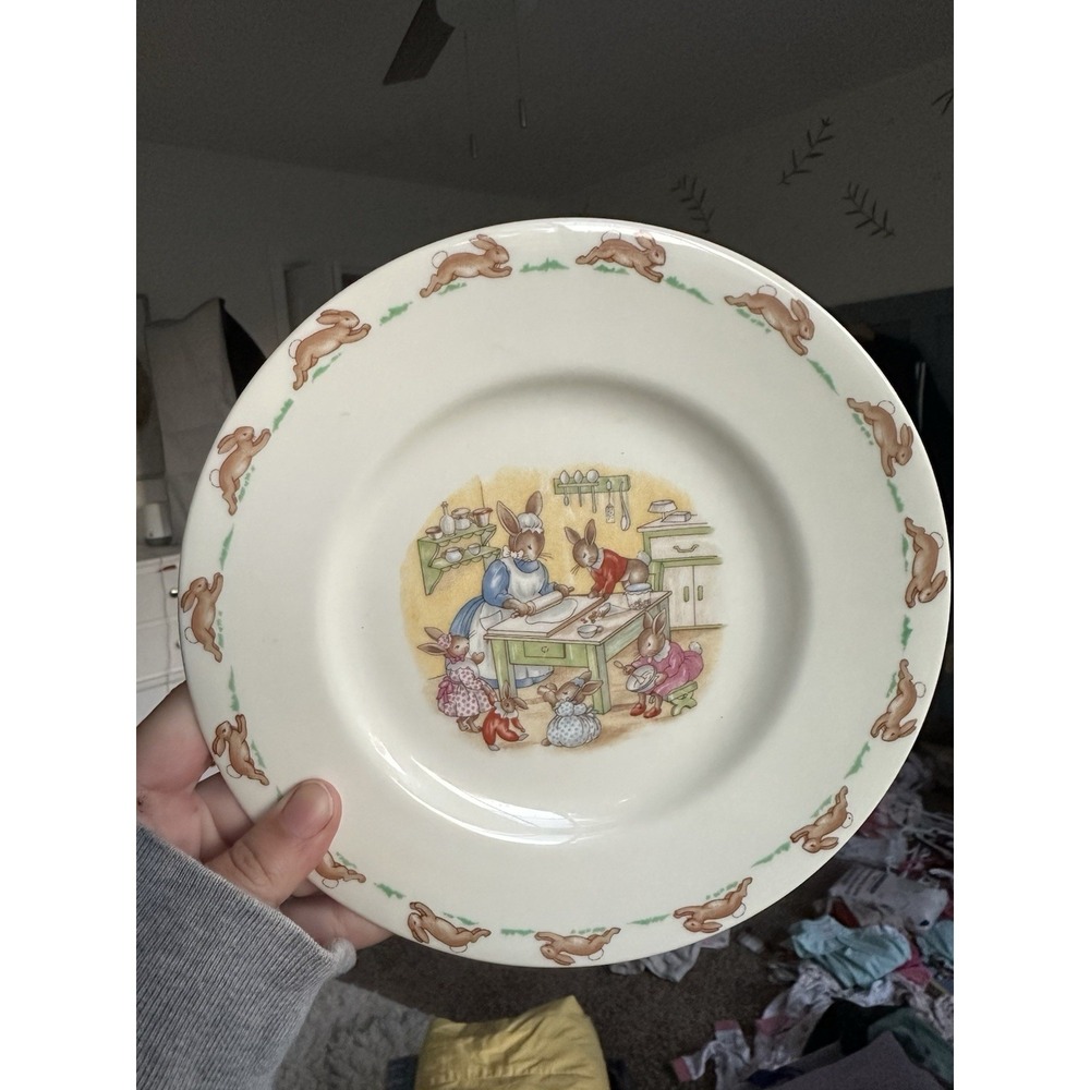 Royal Doulton Bunnykins Bone China Plate Rabbits England 1936 Decorative 8"